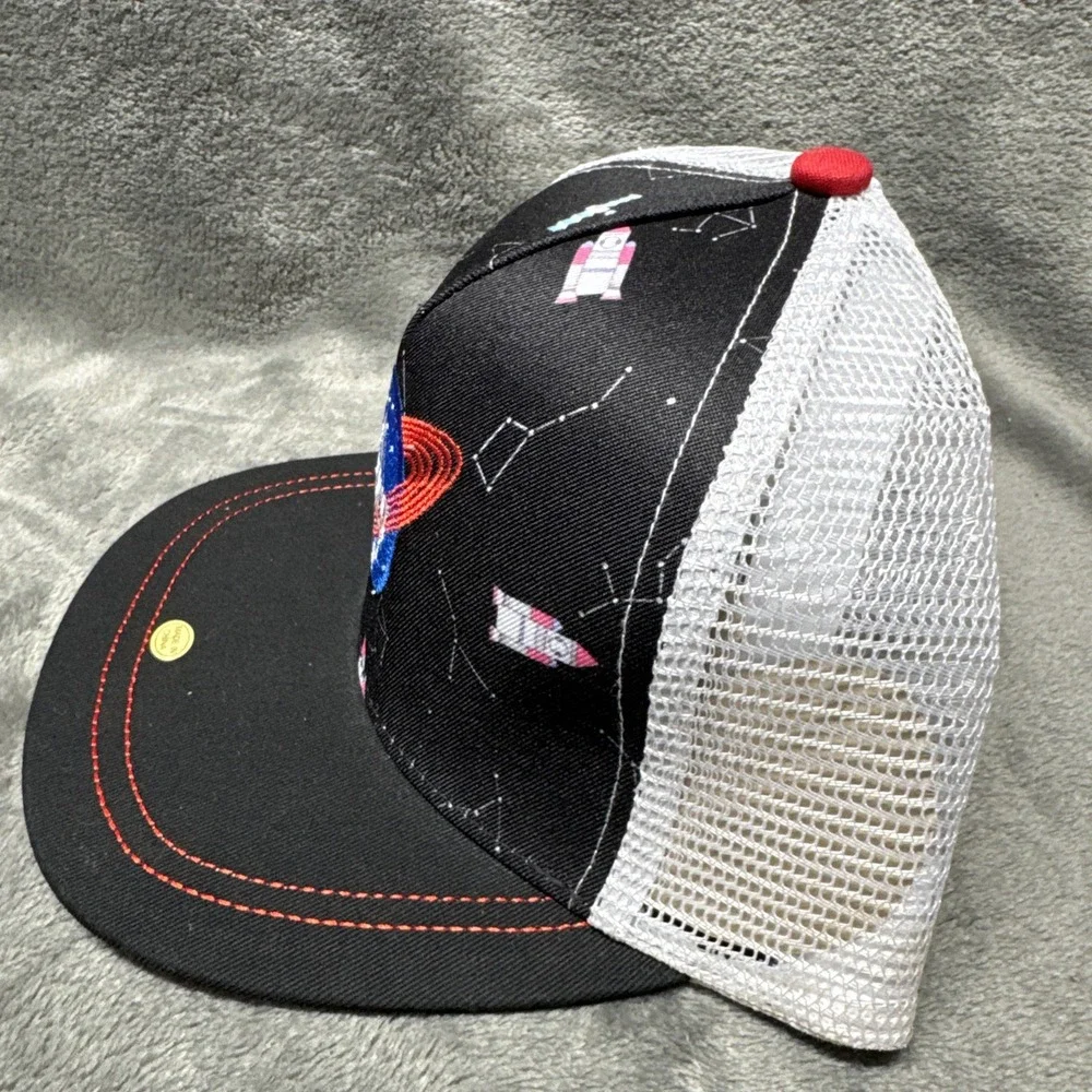 Dekk'd Space NASA Like Child Trucker Hat Black Rockets Adjustable Snap‎ Back